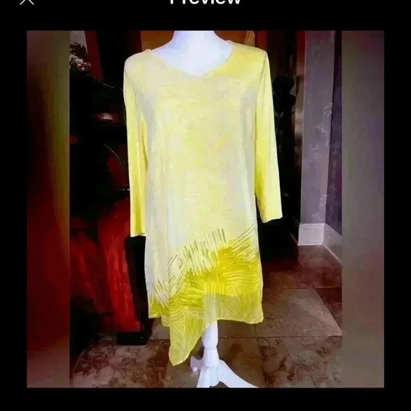 H by Halston ladies yellow silky cotton blend size M. Excellent condition lined - Picture 10 of 10
